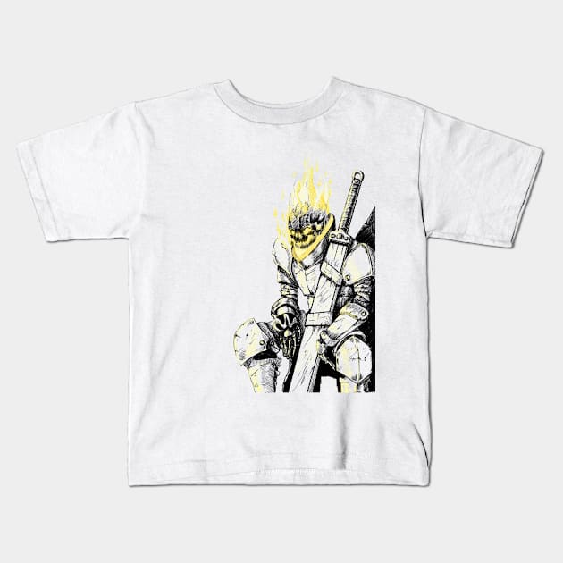 Skeletal Knight Kids T-Shirt by ds_designing